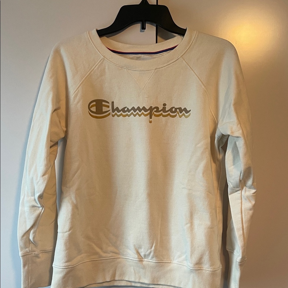 Champion Women's White Crew Neck Sweater